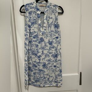 Tory Burch size M linen/viscose A-line sleeveless dress NWOT